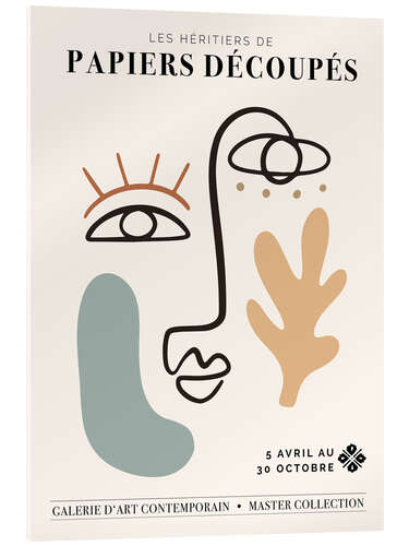 Tableau en verre acrylique Papiers Découpés II