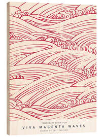 Tableau en bois Viva Magenta Waves II