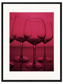 Gerahmter Kunstdruck Vino Viva Magenta