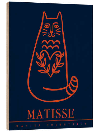 Print på træ Matisse Cat