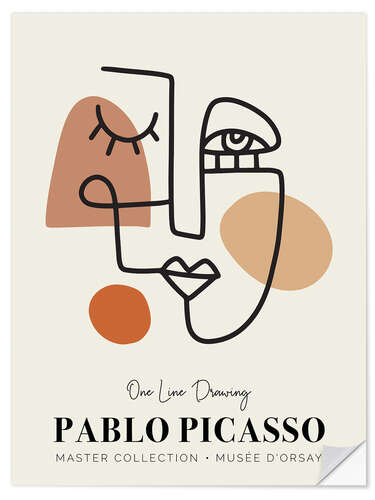 Sticker mural Pablo Picasso One Line Drawing II