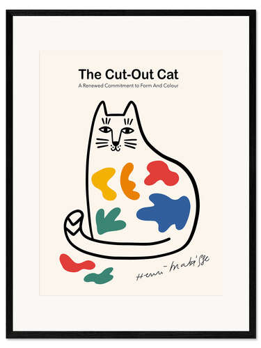 Ingelijste kunstdruk The Cut-Out Cat
