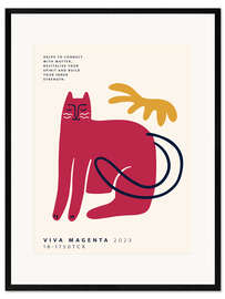 Ingelijste kunstdruk Henri Matisse Viva Magenta Cat