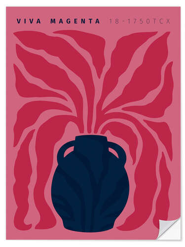 Vinilo para la pared Viva Magenta Navy Vase II