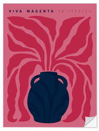 Vinilo para la pared Viva Magenta Navy Vase II