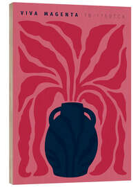 Obraz na drewnie Viva Magenta Navy Vase II