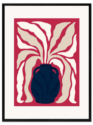Impressão artística com moldura Viva Magenta Navy Vase I