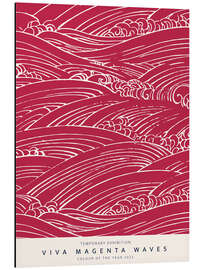 Tableau en aluminium Viva Magenta Waves I