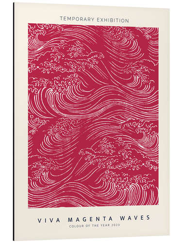 Aluminium print Viva Magenta Woodcut Waves