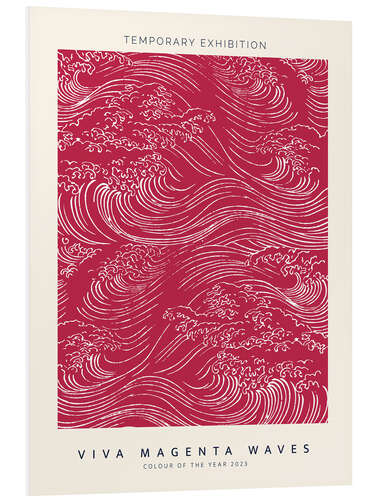 Foam board print Viva Magenta Woodcut Waves