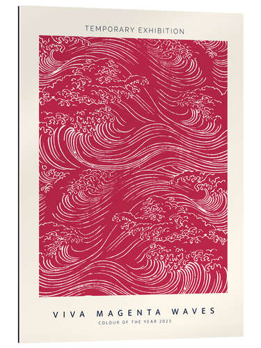 Gallery print Viva Magenta Woodcut Waves