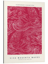 Magnettafel Viva Magenta Woodcut Waves