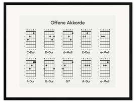 Impressão artística com moldura Offene Akkorde, Gitarre I