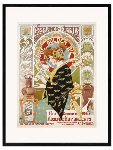 Framed art print Coffee Shop Advert - Art Nouveau Café