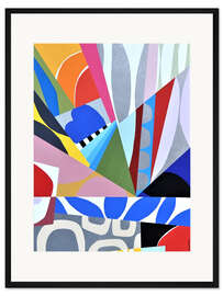 Gerahmter Kunstdruck Abstrakte geometrische Formen