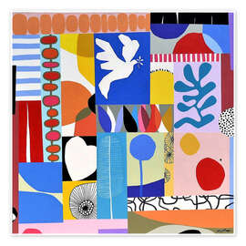 Wall print Le Portfolio - Mosaic of coloured shapes - Sophie Duplain