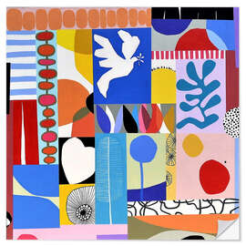 Wall sticker Le Portfolio - Mosaic of coloured shapes