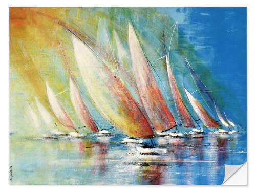 Sticker mural Sailboats gliding through the water