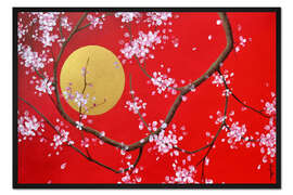 Gerahmter Kunstdruck Sakura - Kirschblüte im Frühling