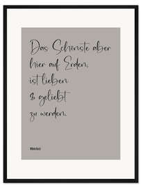 Gerahmter Kunstdruck Wilhelm Busch Zitat - Das Schönste auf Erden