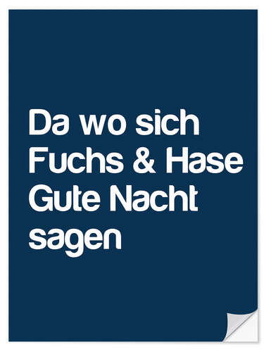 Sticker mural Wo sich Fuchs & Hase Gute Nacht sagen