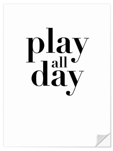 Selvklebende plakat Play all Day I