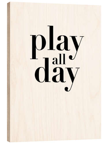 Quadro de madeira Play all Day I