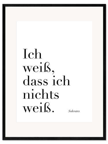 Impresión de arte enmarcada Sokrates - Ich weiß, dass ich nichts weiß