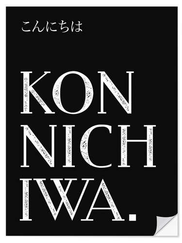 Selvklebende plakat Konnichiwa I