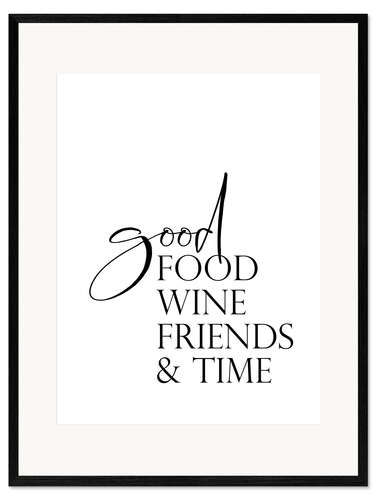 Gerahmter Kunstdruck Food, Wine & Friends