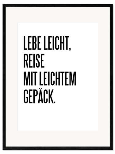 Framed art print Lebe Leicht