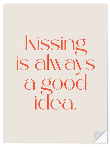 Selvklebende plakat Kissing is Always a Good Idea II