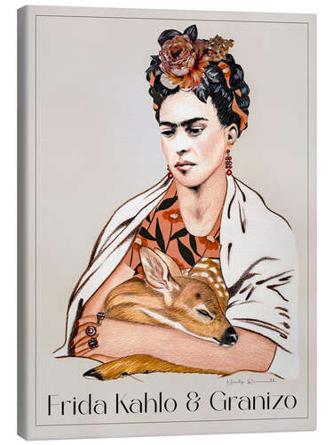 Canvastavla Frida Kahlo & Granizo II