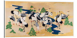 Tableau en aluminium Japanese cranes and pines I