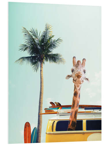 PVC print Surfer Giraffe