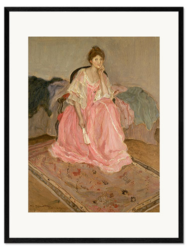 Ingelijste kunstdruk Lady in Pink, 1902