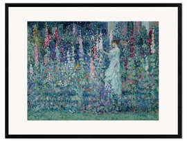 Impression artistique encadrée Hollyhocks, 1912