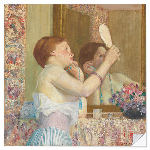 Selvklebende plakat Woman with a Mirror, 1911