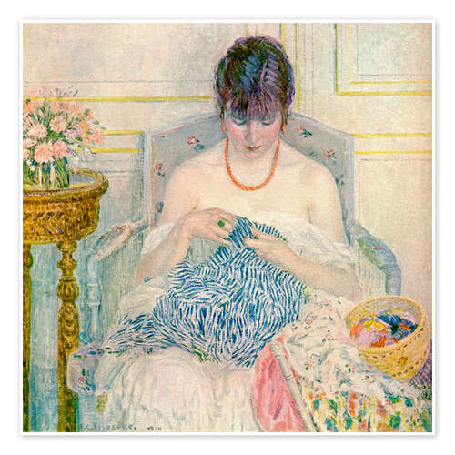 Poster A Girl Sewing, 1914