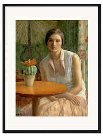 Gerahmter Kunstdruck Porträt einer Frau (mit Kaktus), 1930