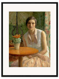 Gerahmter Kunstdruck Porträt einer Frau (mit Kaktus), 1930