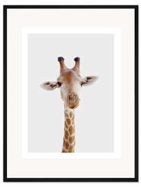 Gerahmter Kunstdruck Lustige Giraffe