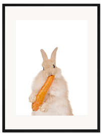 Gerahmter Kunstdruck Hase mit Möhrchen II