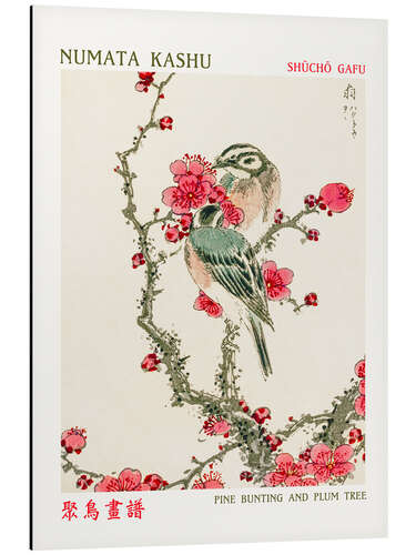 Tableau en aluminium Pine Bunting & Plum Tree