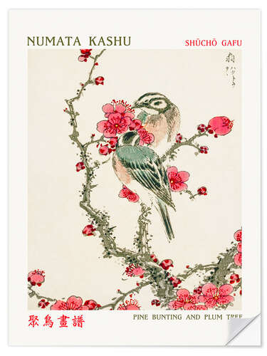 Sticker mural Pine Bunting & Plum Tree