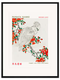 Gerahmter Kunstdruck Parrot &amp; Pyrus Spectabilis