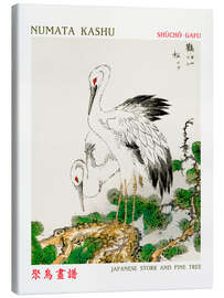 Leinwandbild Japanese Stork &amp; Pine Tree