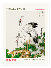 Wall print  Japanese Stork &amp; Pine Tree - Numata Kashu