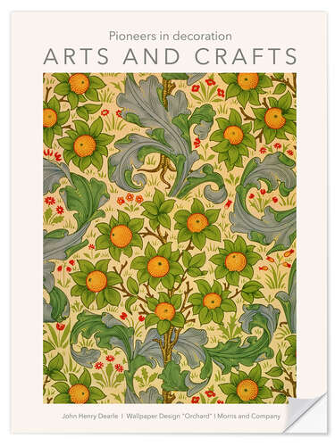 Selvklebende plakat Arts and Crafts - Orchard, Morris & Company