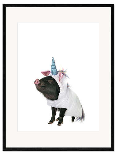 Impression artistique encadrée Unicorn Piglet II